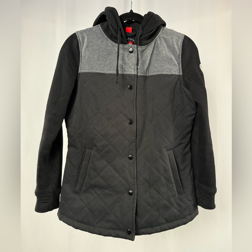 686 Insulated Button Up Quilted Hooded Jacket in Black Size Small‎